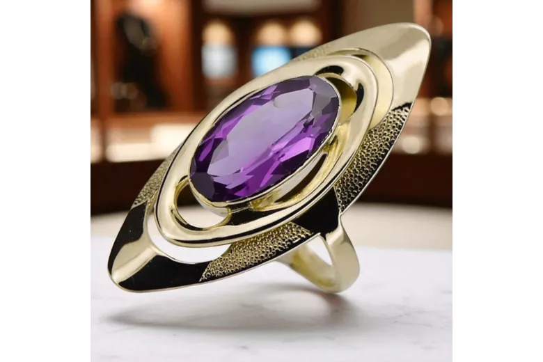 Vintage Ring Amethyst 14K Yellow gold vrc189y